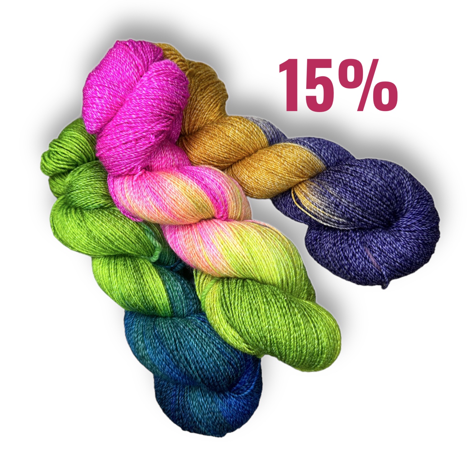 Sockenwolle  Cotton 4-fach (handgefärbt)